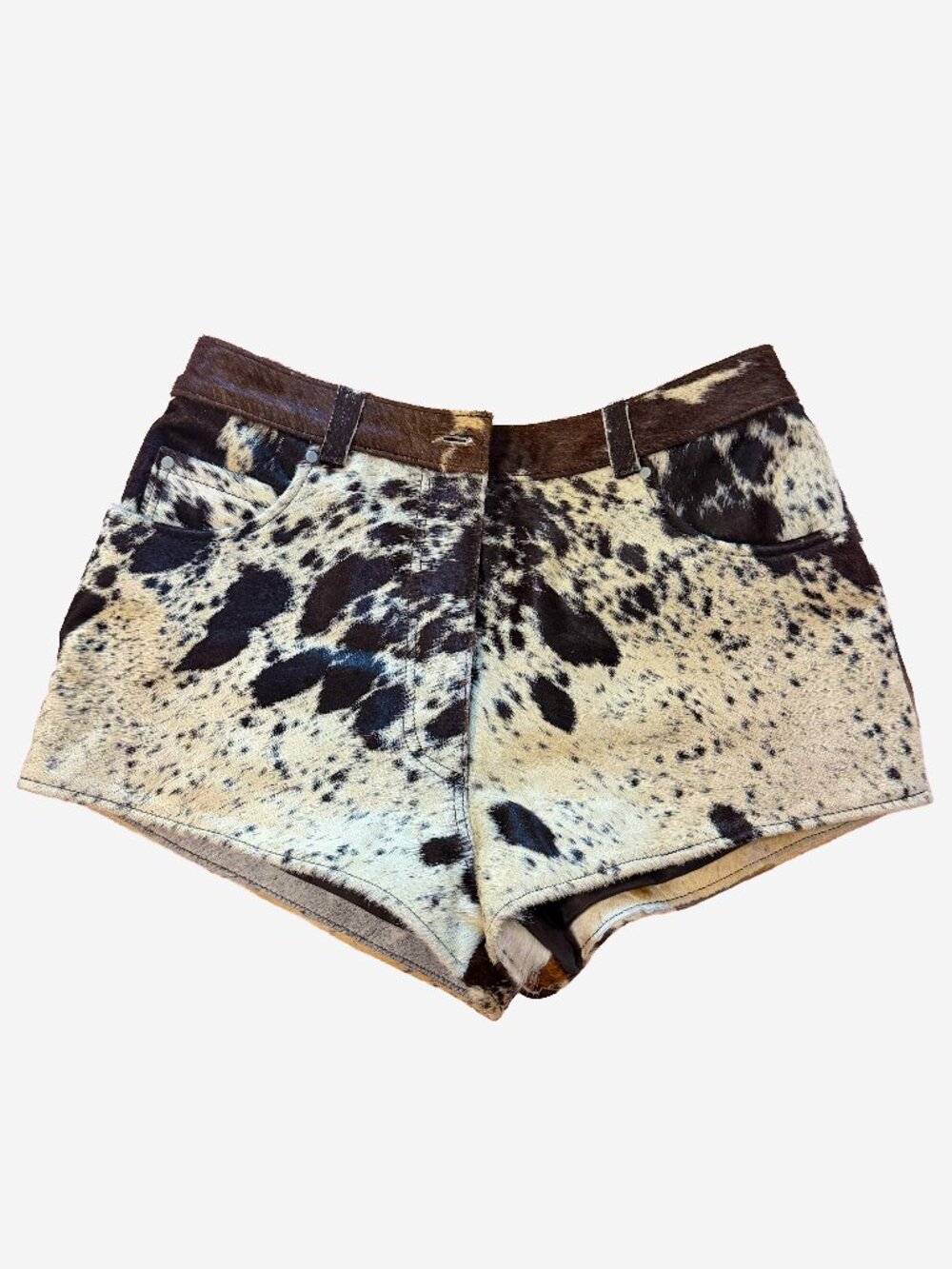 Genuine Cowhide Leather Shorts - Size US 8 / UK 12 / EUR 40